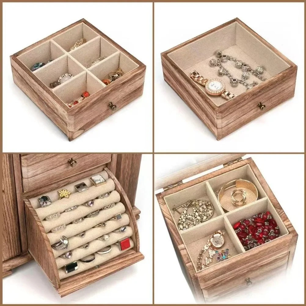 Cédrys, grande boîte à bijoux en bois, schéma des dimensions extérieures