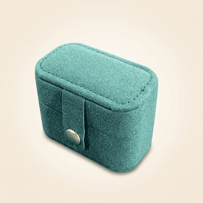 Ambrys, petit écrin à bague en velours de voyage, coloris cyan