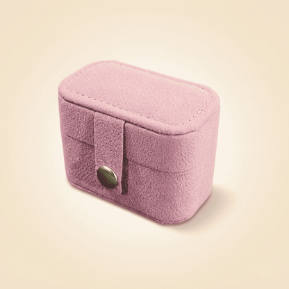 Ambrys, petit écrin à bague en velours de voyage, coloris rose