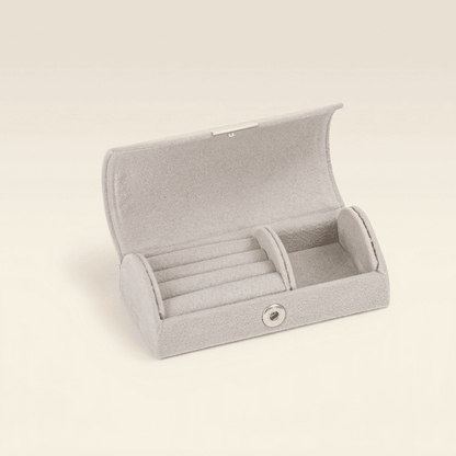 Boréalys, petite boîte à bijoux velours rétro coréen de voyage, coloris blanc