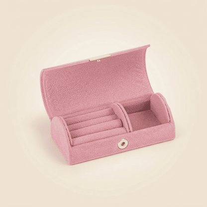 Boréalys, petite boîte à bijoux velours rétro coréen de voyage, coloris rose