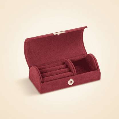 Boréalys, petite boîte à bijoux velours rétro coréen de voyage, coloris rouge