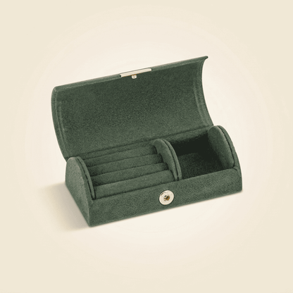 Boréalys, petite boîte à bijoux velours rétro coréen de voyage, coloris vert