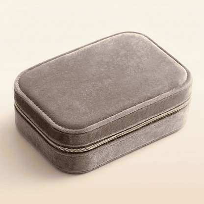 Écrinys, petit coffret à bijoux en velours de voyage, coloris gris