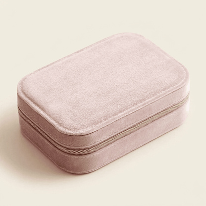 Écrinys, petit coffret à bijoux en velours de voyage, coloris rose