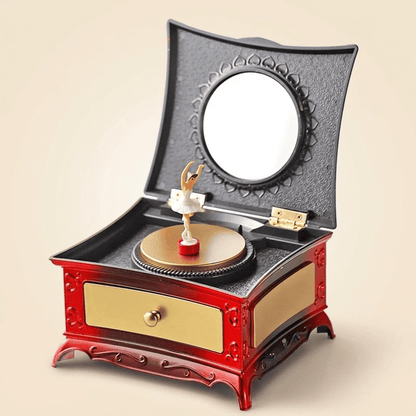 Mélodys, petite boîte à musique ballerine et miroir pour fille, coloris rouge