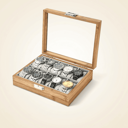 Muselys, coffret à montres homme en bambou, capacité 10 montres
