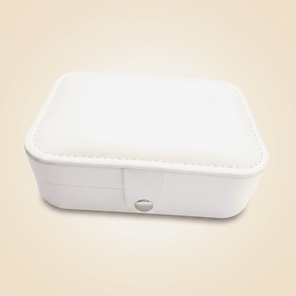 Nomadys, petite boîte à bijoux cuir de voyage, coloris blanc