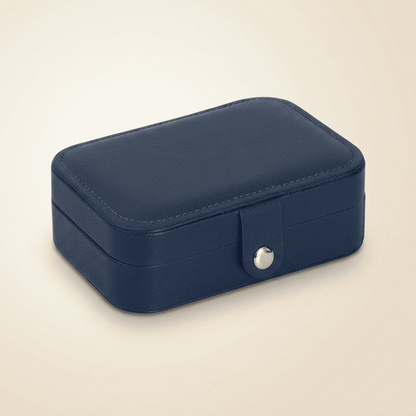 Nomadys, petite boîte à bijoux cuir de voyage, coloris bleu