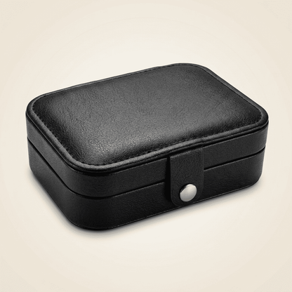 Nomadys, petite boîte à bijoux cuir de voyage, coloris noir