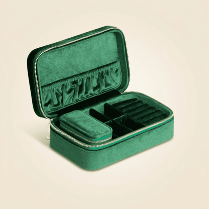 Rubélys, boîte à bijoux en velours et pochette bonus, coloris vert