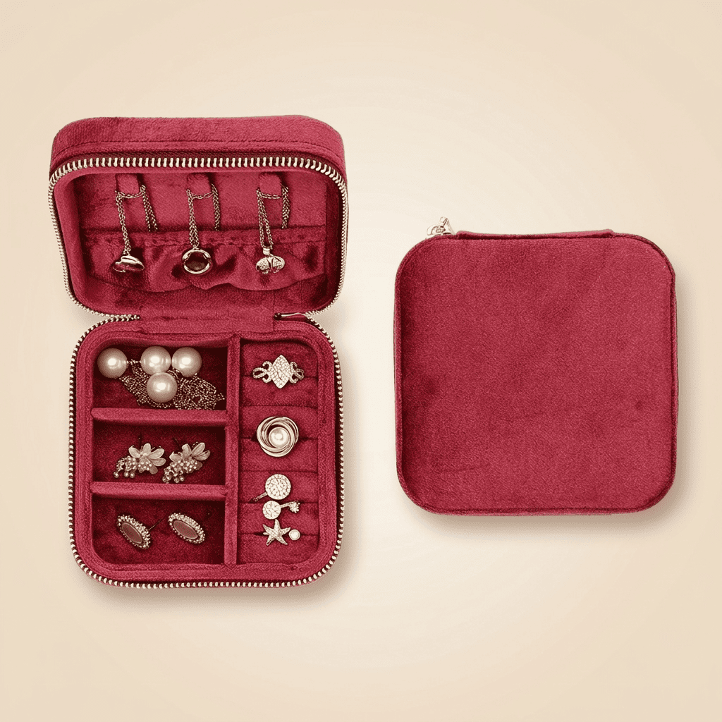 Petite Boîte à Bijoux Vintage en Velours — Topazys™