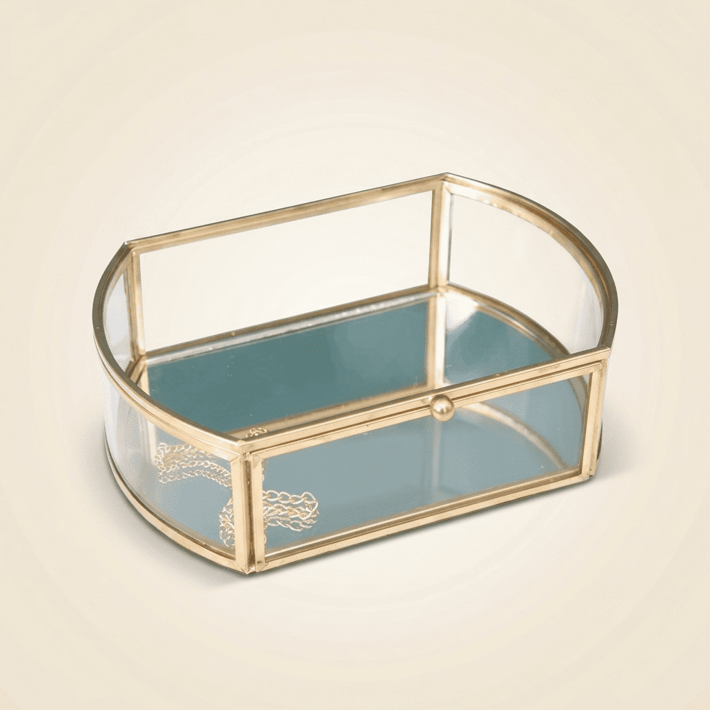 Vesperys, boîte à bijoux en verre transparent classique, modèle moyenne taille