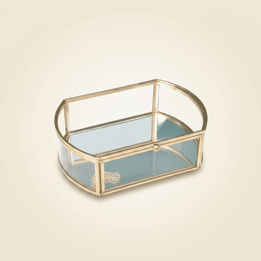 Vesperys, boîte à bijoux en verre transparent classique, modèle petite taille